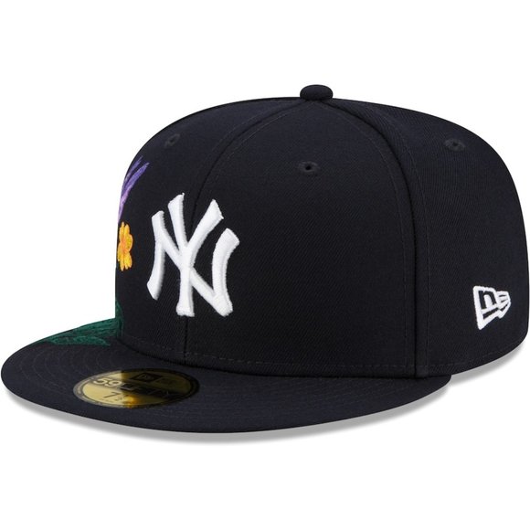 New Era New York Yankees Blooming 59FIFTY Fitted Hat Cap Navy - Picture 5 of 6